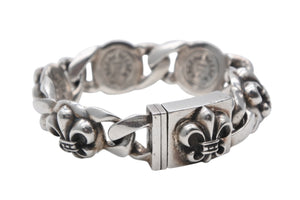 CHROME HEARTS クロムハーツ BS FLUER LINK 5LINK BSフレアリンク ブレスレット 5リンク 重量約104.1g シルバー925 美品 中古 4b012538