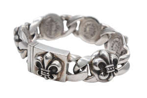CHROME HEARTS クロムハーツ BS FLUER LINK 5LINK BSフレアリンク ブレスレット 5リンク 重量約104.1g シルバー925 美品 中古 4b012538