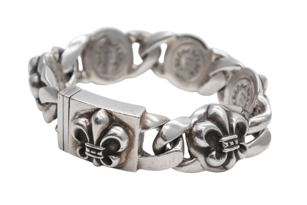 CHROME HEARTS クロムハーツ BS FLUER LINK 5LINK BSフレアリンク ブレスレット 5リンク 重量約104.1g シルバー925 美品 中古 4b012538
