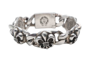 CHROME HEARTS クロムハーツ BS FLUER LINK 5LINK BSフレアリンク ブレスレット 5リンク 重量約104.1g シルバー925 美品 中古 4b012538