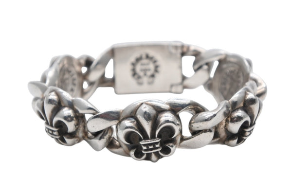 CHROME HEARTS クロムハーツ BS FLUER LINK 5LINK BSフレアリンク ブレスレット 5リンク 重量約104.1g シルバー925 美品 中古 4b012538