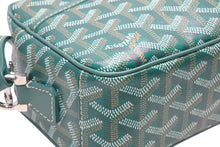 Load image into Gallery viewer, 未使用 GOYARD ゴヤール カップヴェールPM ショルダーバッグ グリーン PVC レザー シルバー金具 中古 4b012544
