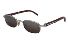 Load image into Gallery viewer, CARTIER カルティエ サングラス アイウェア サイズ51□22 140 ウッドテンプル シルバー ブラウン 美品 中古 4b012547