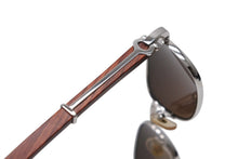 Load image into Gallery viewer, CARTIER カルティエ サングラス アイウェア サイズ51□22 140 ウッドテンプル シルバー ブラウン 美品 中古 4b012547