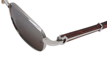 Load image into Gallery viewer, CARTIER カルティエ サングラス アイウェア サイズ51□22 140 ウッドテンプル シルバー ブラウン 美品 中古 4b012547