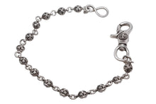 Load image into Gallery viewer, 極美品 CHROME HEARTS クロムハーツ クロスボール ショート ウォレットチェーン 1クリップ 14ボール 130.7g シルバー925 中古 4b012569