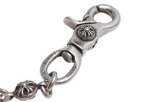 Load image into Gallery viewer, 極美品 CHROME HEARTS クロムハーツ クロスボール ショート ウォレットチェーン 1クリップ 14ボール 130.7g シルバー925 中古 4b012569