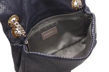 Load image into Gallery viewer, CHANEL シャネル 2.55 チェーンショルダーバッグ 12番台 ココマーク パンチングレザー ネイビー コンビ金具 金具 中古 4b012574