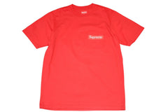 極美品 Supreme シュプリーム Mesh Stripe Pocket メッシュ ストライプ ポケットＴシャツ レッド コットン サイズM 中古 4b012635