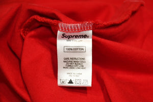 極美品 Supreme シュプリーム Mesh Stripe Pocket メッシュ ストライプ ポケットＴシャツ レッド コットン サイズM 中古 4b012635