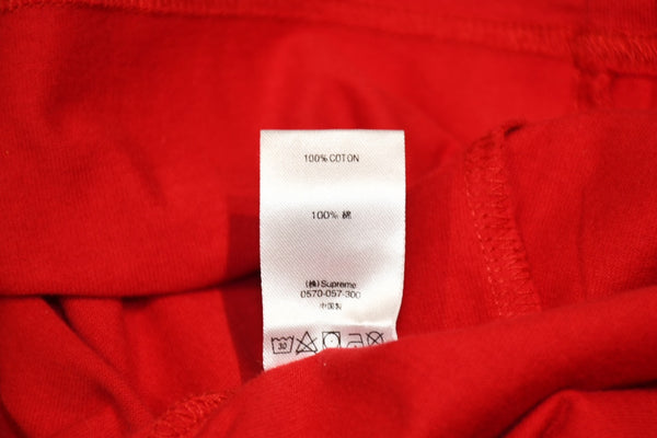 極美品 Supreme シュプリーム Mesh Stripe Pocket メッシュ ストライプ ポケットＴシャツ レッド コットン サイズM 中古 4b012635