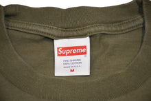 Load image into Gallery viewer, Supreme シュプリーム 20AW Cross Box LogoＴシャツ カーキ ホワイト コットン サイズM 美品 中古 4b012645