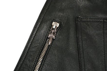 Load image into Gallery viewer, 極美品 CHROME HEARTS クロムハーツ エルメス スカーフ OVERALL レザーオーバーオール 1/1 TAEYANGクロスボール ブラック 中古 4b012677