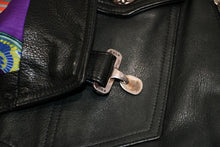 Load image into Gallery viewer, 極美品 CHROME HEARTS クロムハーツ エルメス スカーフ OVERALL レザーオーバーオール 1/1 TAEYANGクロスボール ブラック 中古 4b012677