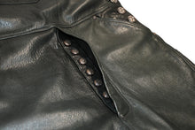 Load image into Gallery viewer, 極美品 CHROME HEARTS クロムハーツ エルメス スカーフ OVERALL レザーオーバーオール 1/1 TAEYANGクロスボール ブラック 中古 4b012677