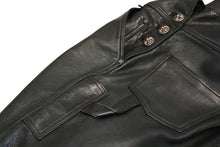 Load image into Gallery viewer, 極美品 CHROME HEARTS クロムハーツ エルメス スカーフ OVERALL レザーオーバーオール 1/1 TAEYANGクロスボール ブラック 中古 4b012677