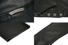Load image into Gallery viewer, 極美品 CHROME HEARTS クロムハーツ エルメス スカーフ OVERALL レザーオーバーオール 1/1 TAEYANGクロスボール ブラック 中古 4b012677