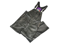 Load image into Gallery viewer, 極美品 CHROME HEARTS クロムハーツ エルメス スカーフ OVERALL レザーオーバーオール 1/1 TAEYANGクロスボール ブラック 中古 4b012677