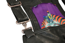 Load image into Gallery viewer, 極美品 CHROME HEARTS クロムハーツ エルメス スカーフ OVERALL レザーオーバーオール 1/1 TAEYANGクロスボール ブラック 中古 4b012677