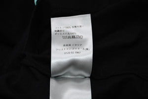 極美品 DIOR ディオール JARDIN 22AW 半袖Tシャツ ロゴ刺繍 243J685A0677 コットン ブラックターコイズブルー サイズXXL 中古 4b012693