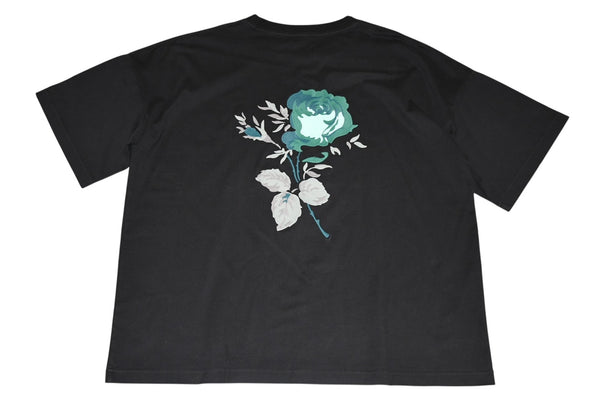 極美品 DIOR ディオール JARDIN 22AW 半袖Tシャツ ロゴ刺繍 243J685A0677 コットン ブラックターコイズブルー サイズXXL 中古 4b012693