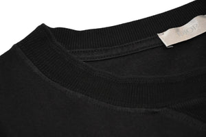 極美品 DIOR ディオール JARDIN 22AW 半袖Tシャツ ロゴ刺繍 243J685A0677 コットン ブラックターコイズブルー サイズXXL 中古 4b012693
