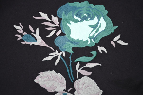 極美品 DIOR ディオール JARDIN 22AW 半袖Tシャツ ロゴ刺繍 243J685A0677 コットン ブラックターコイズブルー サイズXXL 中古 4b012693