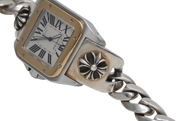 極美品 CHROME HEARTS クロムハーツ カスタムオーダー カルティエ サントス100 LM W200728G コンビ 中古 4b012723