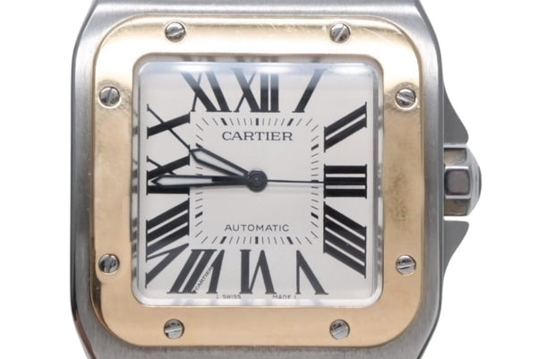 極美品 CHROME HEARTS クロムハーツ カスタムオーダー カルティエ サントス100 LM W200728G コンビ 中古 4b012723
