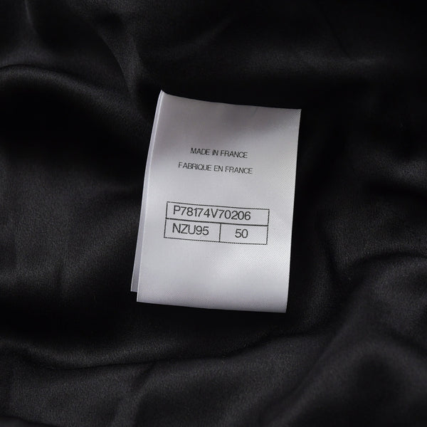 極美品 CHANEL シャネル ツイード メンズ ロングコート P78174V70206 サイズ50 ココマーク ブルー グレー ブラック ベルト付き 中古 4b012771
