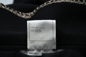 極美品 CHANEL シャネル メンズ ナポレオンジャケット P28758V18249 サイズ48 ココマーク ブラック シルバー コットン 中古 4b012777