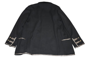極美品 CHANEL シャネル メンズ ナポレオンジャケット P28758V18249 サイズ48 ココマーク ブラック シルバー コットン 中古 4b012777