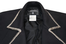 Load image into Gallery viewer, 極美品 CHANEL シャネル メンズ ナポレオンジャケット P28758V18249 サイズ48 ココマーク ブラック シルバー コットン 中古 4b012777