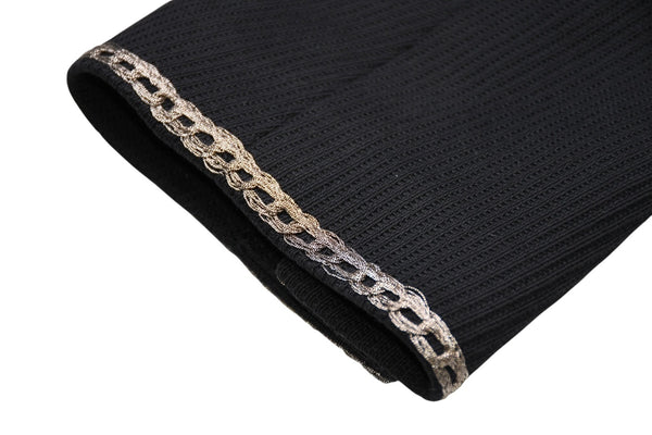極美品 CHANEL シャネル メンズ ナポレオンジャケット P28758V18249 サイズ48 ココマーク ブラック シルバー コットン 中古 4b012777