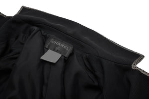 極美品 CHANEL シャネル メンズ ナポレオンジャケット P28758V18249 サイズ48 ココマーク ブラック シルバー コットン 中古 4b012777