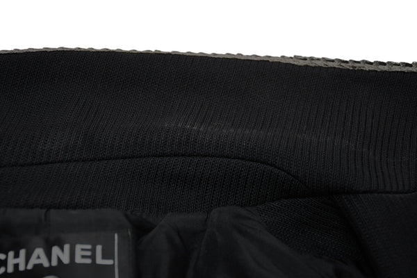 極美品 CHANEL シャネル メンズ ナポレオンジャケット P28758V18249 サイズ48 ココマーク ブラック シルバー コットン 中古 4b012777