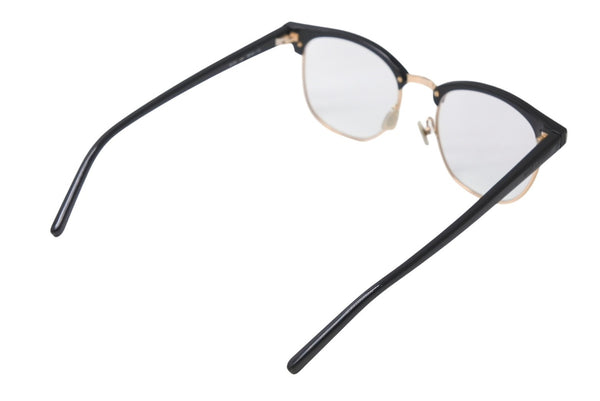 極美品 SAINT LAURENT サンローラン メガネ 伊達メガネ SL 104 アセテート メタル サイズ52☐20 ブラック ゴールド金具 中古 4b012842