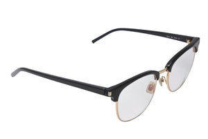 極美品 SAINT LAURENT サンローラン メガネ 伊達メガネ SL 104 アセテート メタル サイズ52☐20 ブラック ゴールド金具 中古 4b012842