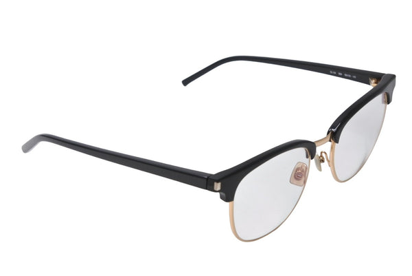 極美品 SAINT LAURENT サンローラン メガネ 伊達メガネ SL 104 アセテート メタル サイズ52☐20 ブラック ゴールド金具 中古 4b012842