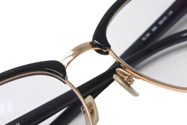 極美品 SAINT LAURENT サンローラン メガネ 伊達メガネ SL 104 アセテート メタル サイズ52☐20 ブラック ゴールド金具 中古 4b012842