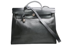 Load image into Gallery viewer, 極美品 HERMES エルメス エールバッグジップMM 2WAYバッグ トワルアッシュベルリンヌ ヴァッシュハンター ノワール シルバー金具 A刻印 中古 4b012858