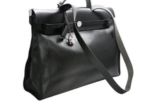 Load image into Gallery viewer, 極美品 HERMES エルメス エールバッグジップMM 2WAYバッグ トワルアッシュベルリンヌ ヴァッシュハンター ノワール シルバー金具 A刻印 中古 4b012858