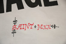 Load image into Gallery viewer, 極美品 SAINT MICHAEL セントマイケル 半袖Tシャツ SM-HR8-0000-021 サイズL ホワイト ヴィンテージ加工 中古 4b012895