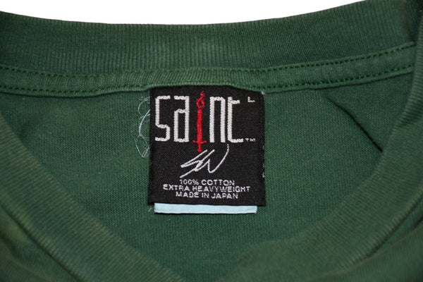 極美品 SAINT MICHAEL セントマイケル SAINT CLAN セイントクラン 半袖Tシャツ SM-YS8-0000-C16 サイズL グリーン 中古 4b012899