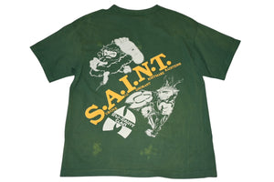 極美品 SAINT MICHAEL セントマイケル SAINT CLAN セイントクラン 半袖Tシャツ SM-YS8-0000-C16 サイズL グリーン 中古 4b012899
