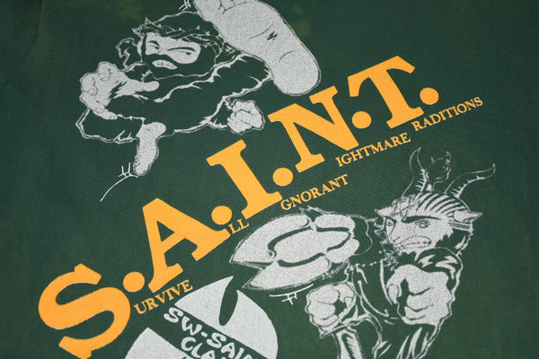 極美品 SAINT MICHAEL セントマイケル SAINT CLAN セイントクラン 半袖Tシャツ SM-YS8-0000-C16 サイズL グリーン 中古 4b012899