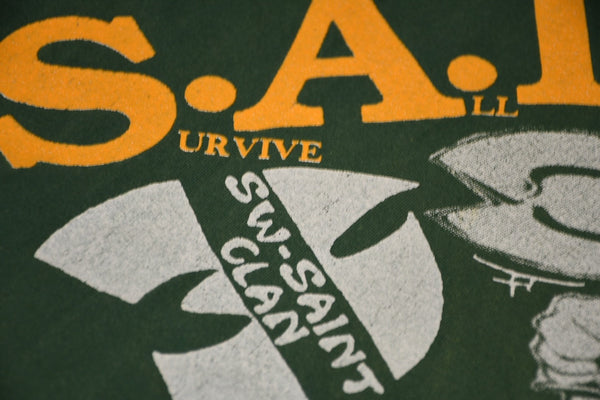 極美品 SAINT MICHAEL セントマイケル SAINT CLAN セイントクラン 半袖Tシャツ SM-YS8-0000-C16 サイズL グリーン 中古 4b012899