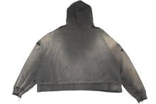 Load image into Gallery viewer, 新品同様 SAINT MXXXXXX セントマイケル 25SS ZIP UP HOODIE DOUBLE FACE ダメージ加工パーカー チャコールグレー サイズXL 中古 4b012908