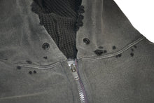 Load image into Gallery viewer, 新品同様 SAINT MXXXXXX セントマイケル 25SS ZIP UP HOODIE DOUBLE FACE ダメージ加工パーカー チャコールグレー サイズXL 中古 4b012908