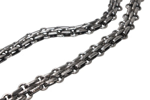 極美品 CHANEL シャネル 2.55 マトラッセ20 Wフラップ Wチェーンショルダーバッグ 11番台 ココマーク エイジドカーフ シルバー 中古 4b012925